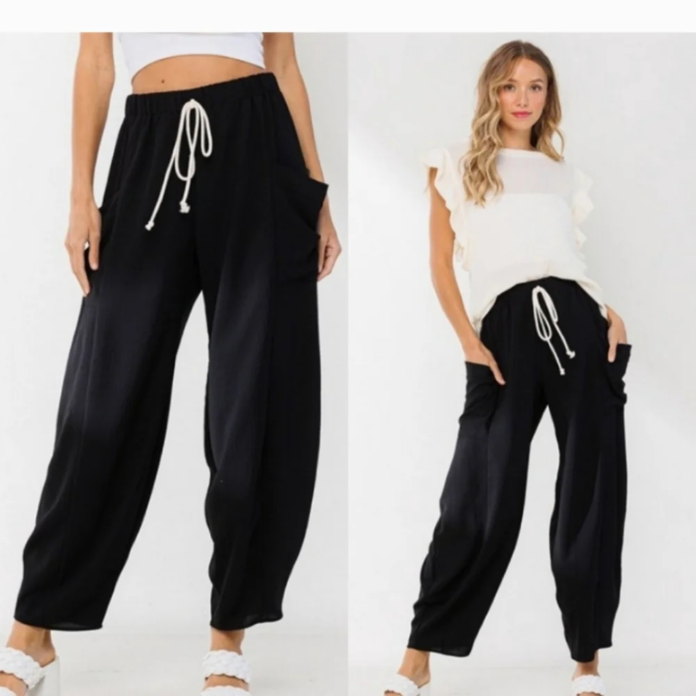 DRAWSTRING CARGO PANTS - Picture 2 of 3